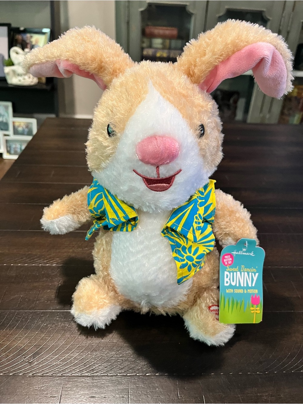 Hallmark Sweet Dancin' Bunny Plush - Pink, Cream & Blue Bow
